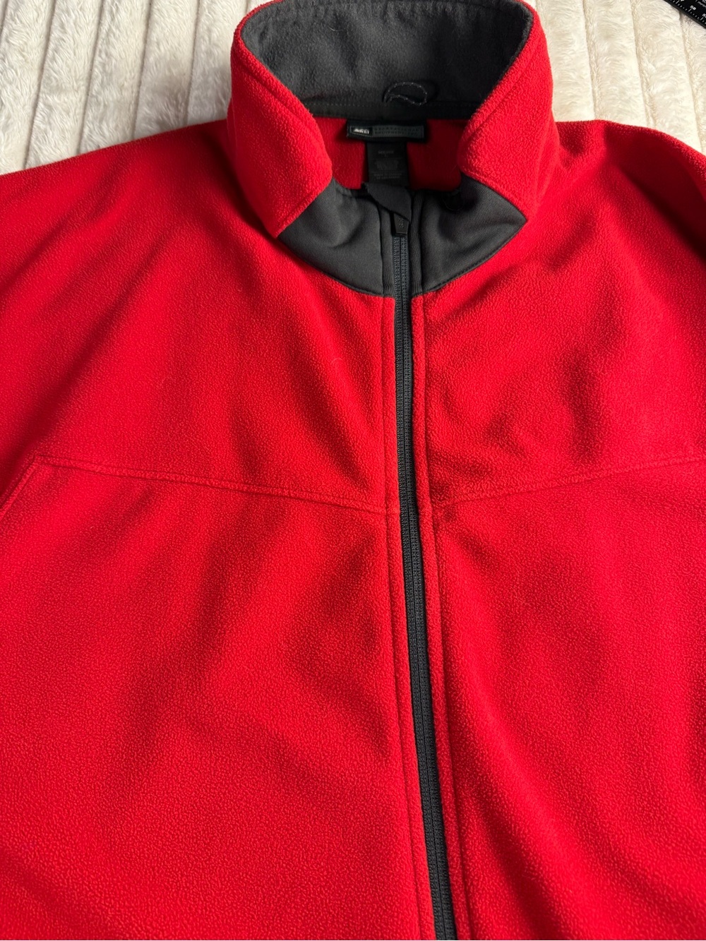 REI Winter Ridge Nordic Men's Red and Black Fleece Jacket Gorpcore Size Large - Picture 6 of 10